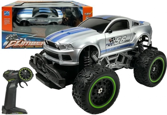 Mașină RC off-road cu roți înalte 1:24 – Argintiu