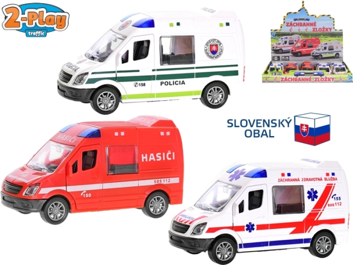 Mașinuță de intervenție 2-Play Traffic cu mecanism cu inerție 12 cm (1:32)