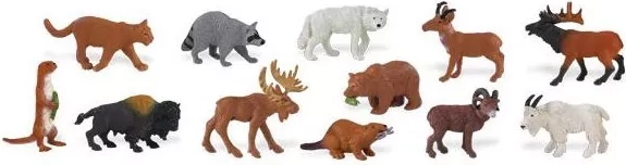Safari Ltd animale din America de Nord – set de 48 de miniaturi