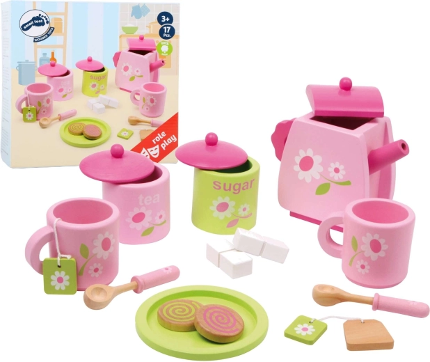 Set de ceai din lemn Rose