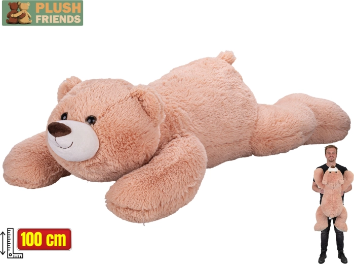 Ursuleț de pluș Plush Friends 100 cm, poziție culcat