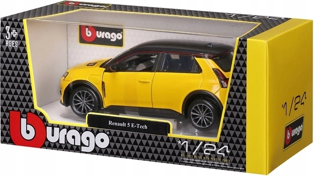 Bburago Renault 5 E‑Tech electric 1:24 – model metalic galben