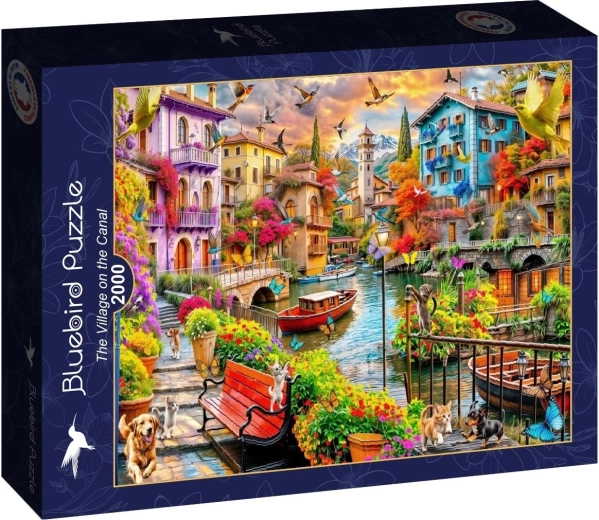 Puzzle Bluebird sătuc pe canal, 2000 de piese