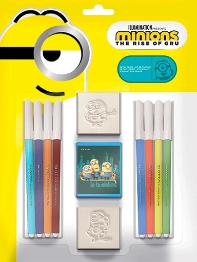 Set de ștampile Multiprint Minionii – 2 ștampile și 8 markere