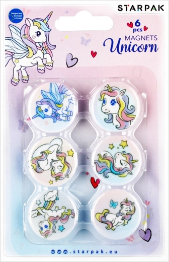 Starpak magneți cu motiv de unicorn - set 6 buc