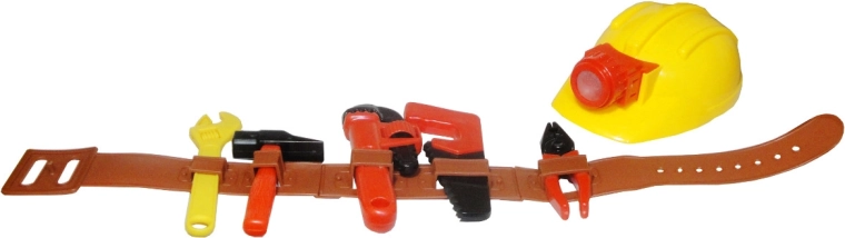 Curea pentru copii cu unelte și cască de protecție
