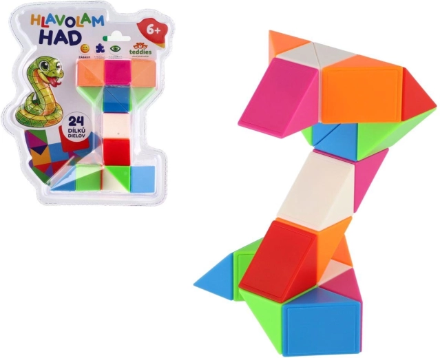 Puzzle șarpe cu 24 de piese rotative