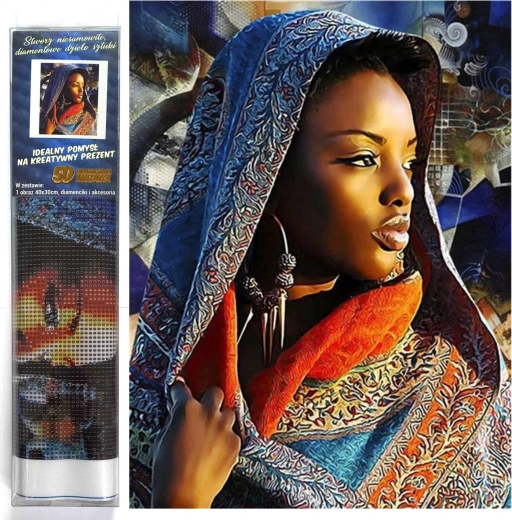 Pictură cu diamante Fata meditativă 30x40cm