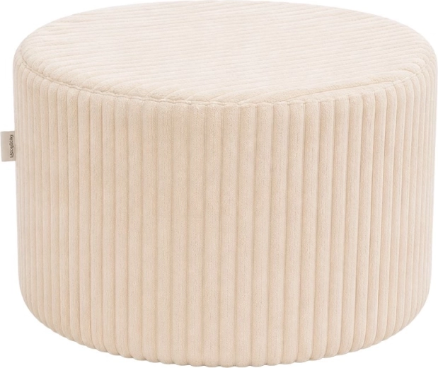 Taburetă pentru copii din catifea reiata New Baby crem