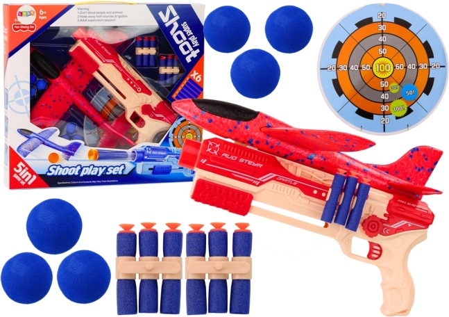 Lansator de bile din spumă Aircraft Shield Set 5 în 1