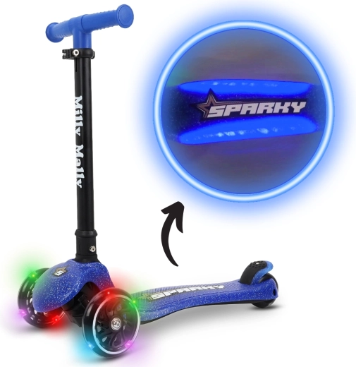 Trotinetă pentru copii cu trei roți Milly Mally Sparky blue