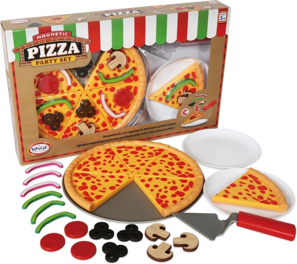 Pizza magnetică MalBlo Magnetic – set pentru copii de tăiere și decorare