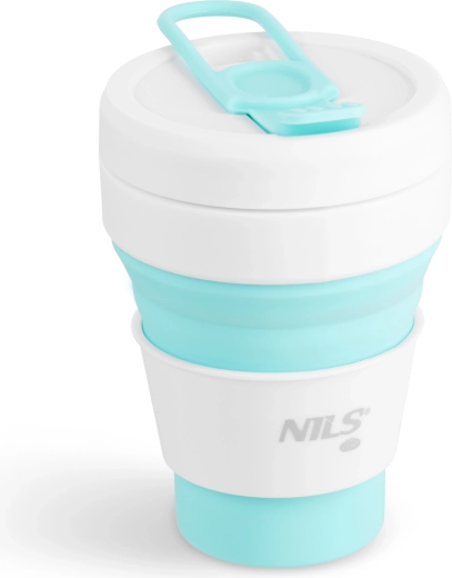 Cană pliabilă din silicon NILS Camp 355 ml, mentă