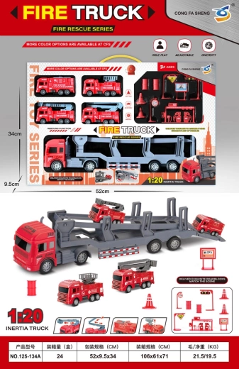 Set de remorcare pentru pompieri cu vehicule și accesorii
