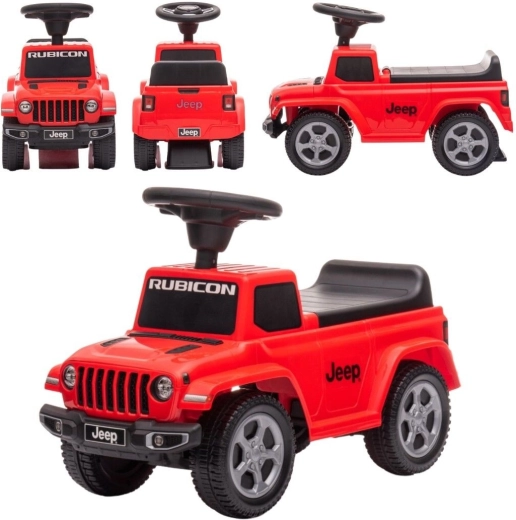 Vehicul de împins pentru copii Jeep Rubicon cu sunete, roșu