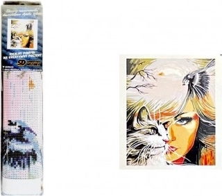 Pictură cu diamante Privirea pisicii 30 × 40 cm