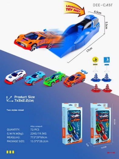 Set de lansare cu mașinuțe metalice