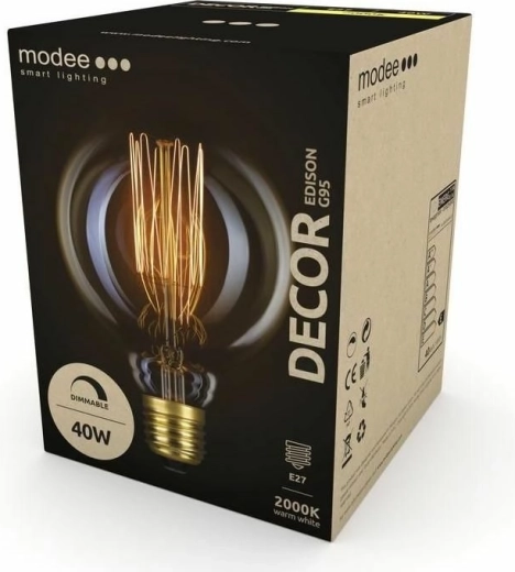 Modee Smart bec decorativ Edison G95 E27 alb cald extra 40 W