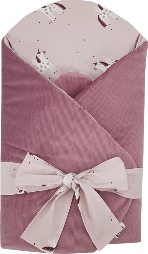 EKO păturică de înfășat velvet cu inserție de cocos Unicorn 75 × 75 cm