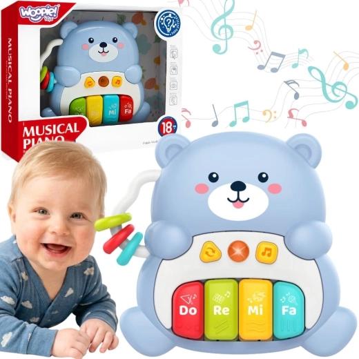 Woopie Baby ursuleț de pluș interactiv muzical cu pian