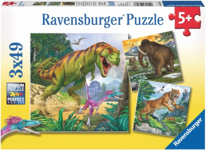 Puzzle dinozauri 3×49 piese