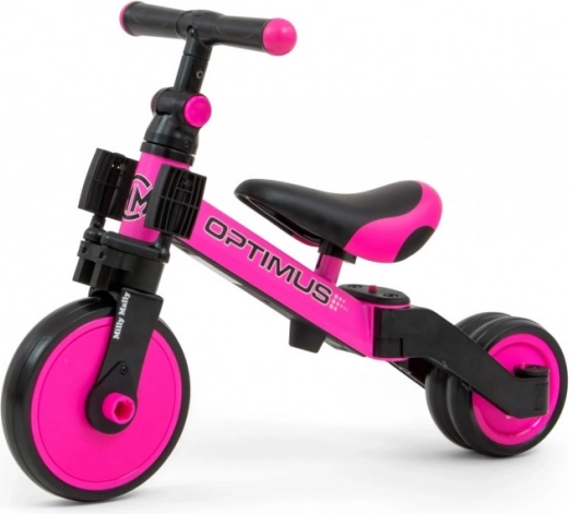 Bicicletă de echilibru pentru copii și tricicletă 3‑în‑1 Optimus Pink