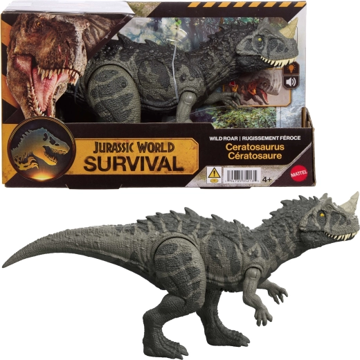 Figurină interactivă dinozaur JURASSIC WORLD Survival Ceratosaurus 30 cm