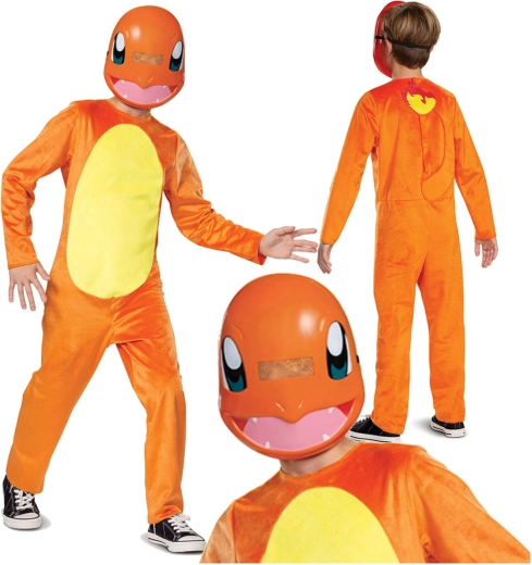 Costum pentru copii Pokémon Charmander kigurumi cu mască pentru înălțimea de 137–149 cm