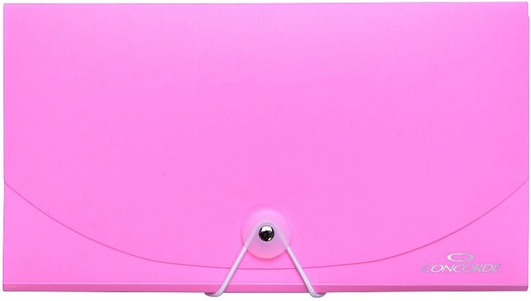 Mapă pentru documente cu elastic DL, 13 compartimente, roz pastel