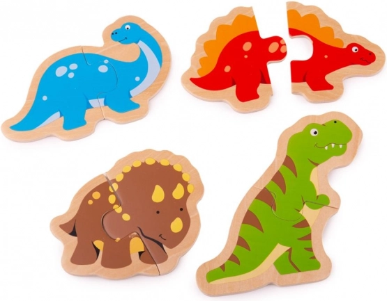 Puzzle de lemn dinozauri pentru copii