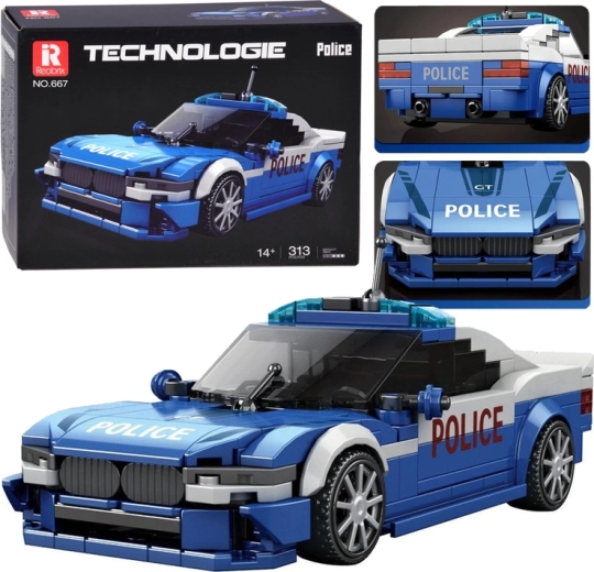 Set de construcție – mașină sport de poliție, 313 piese