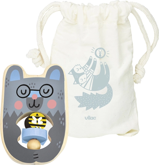 Vilac zornăitoare din lemn ursuleț