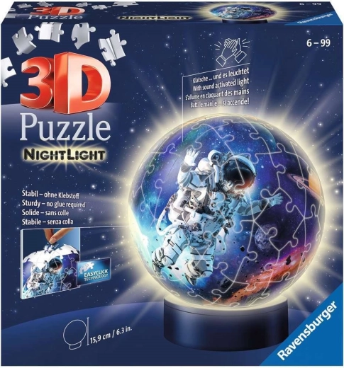 Ravensburger 3D Puzzleball luminat Astronaut (72 piese)