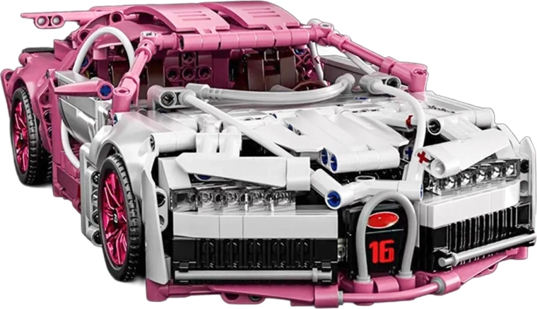 Set de construcție mașină sport roz, 1132 piese