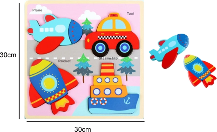 Puzzle din lemn – mijloace de transport