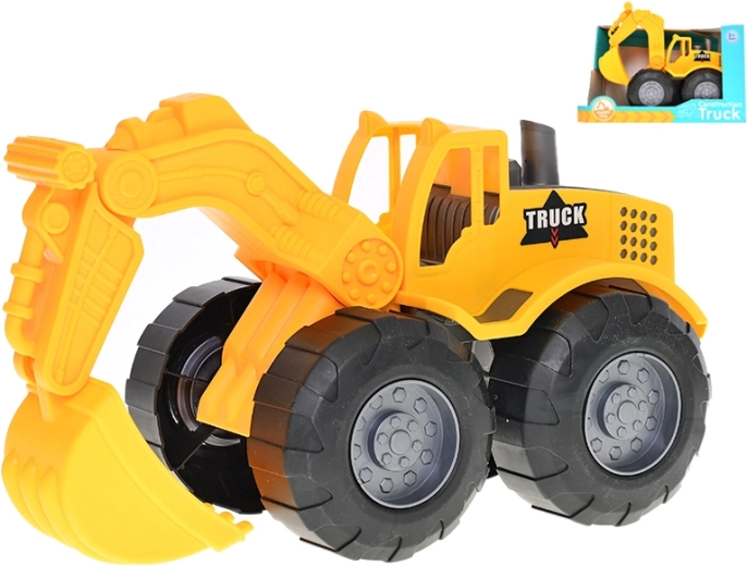 Excavator din plastic 26 cm cu mers liber pentru copii