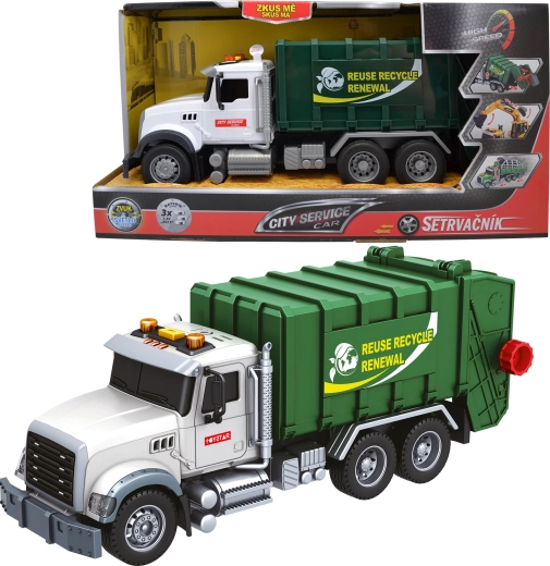 Camion municipal de gunoi 1:14 cu lumini și sunete