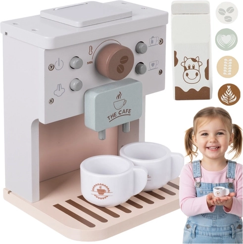 Kruzzel aparat de cafea din lemn pentru copii cu accesorii