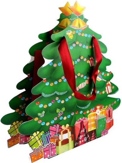 Pungă cadou din hârtie de Crăciun 27 × 8 × 28 cm