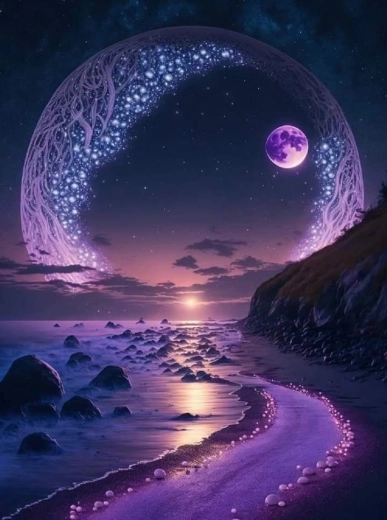 Pictură cu diamante Strălucirea Ametistului 30 × 40 cm