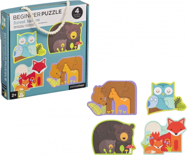 Petit Collage primul puzzle - Animăluțe din pădure