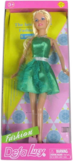 Păpușa Defa Lucy în rochie verde de cocktail, în cutie