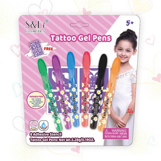 Set de markere pentru tatuaje cu șabloane