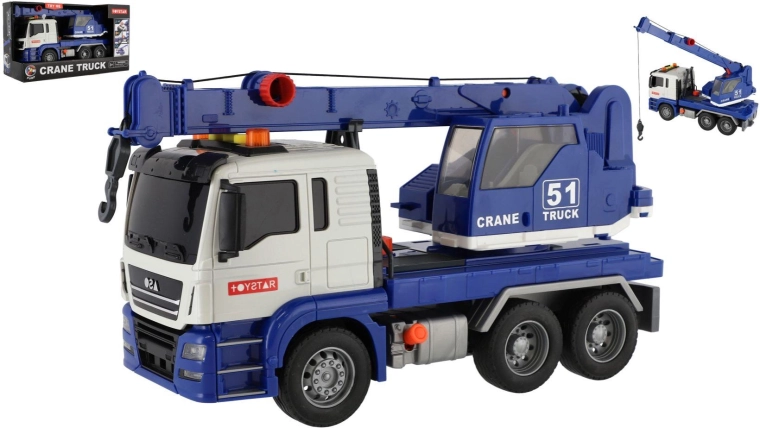 Camion cu macara cu propulsie inerțială, cu lumini și sunete