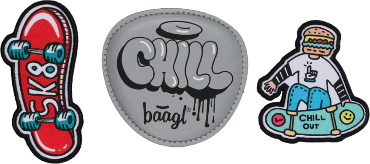 Insigne interschimbabile BAAGL Baaglies – set 3 bucăți Chill Skate
