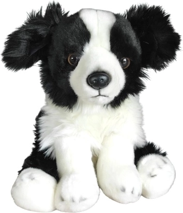 Figurină decorativă cu border collie în poziție șezândă, 28 cm