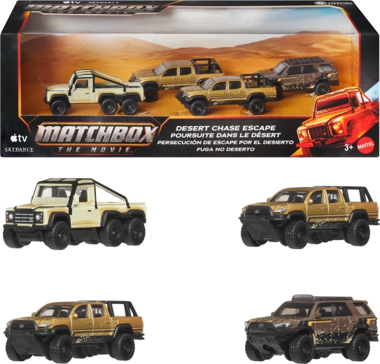 Matchbox The Movie Desert Chase Escape set de 4 vehicule 1:64
