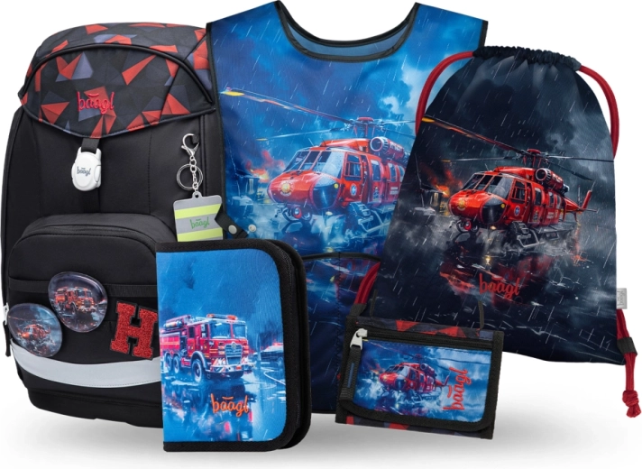Set școlar Baagl Airy Plus Salvatori – rucsac, penar, săculeț, șorț și portofel