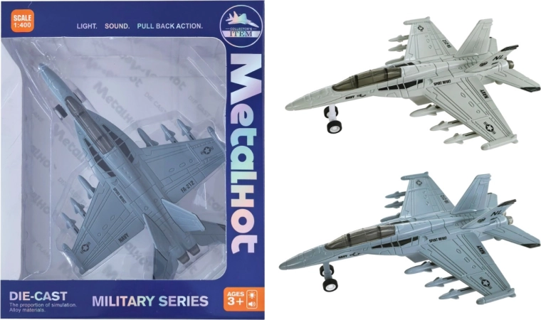 Model metalic de avion de vânătoare F/A-18 Hornet 1:400 cu sunet și lumină