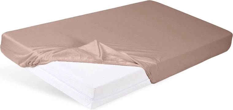 Cearșaf jersey cu elastic Babymatex pentru pătuț 60 × 120 cm maro deschis